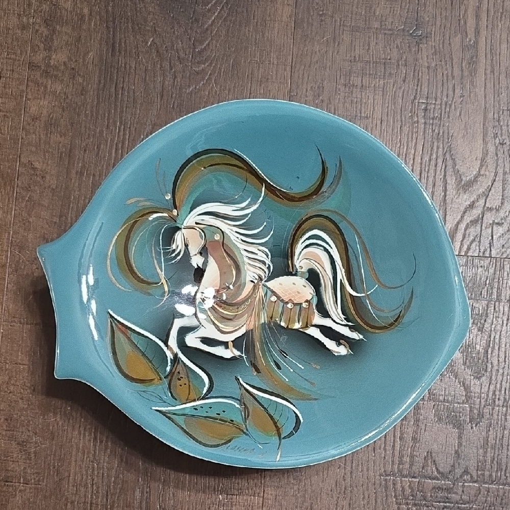 Mid Century Modern Sascha Brastoff Star Steed Horse Dish Art Home Decor